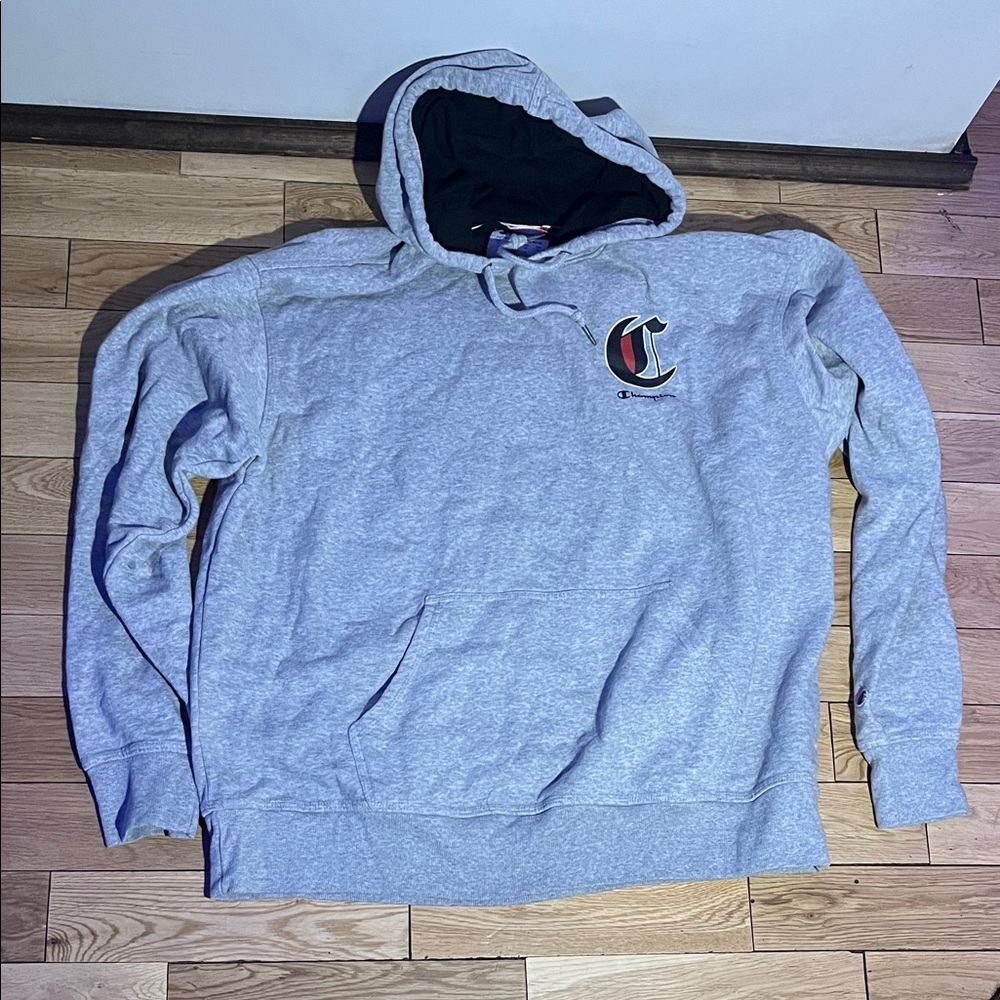 Champion Heather Gray Hoodie with Logo